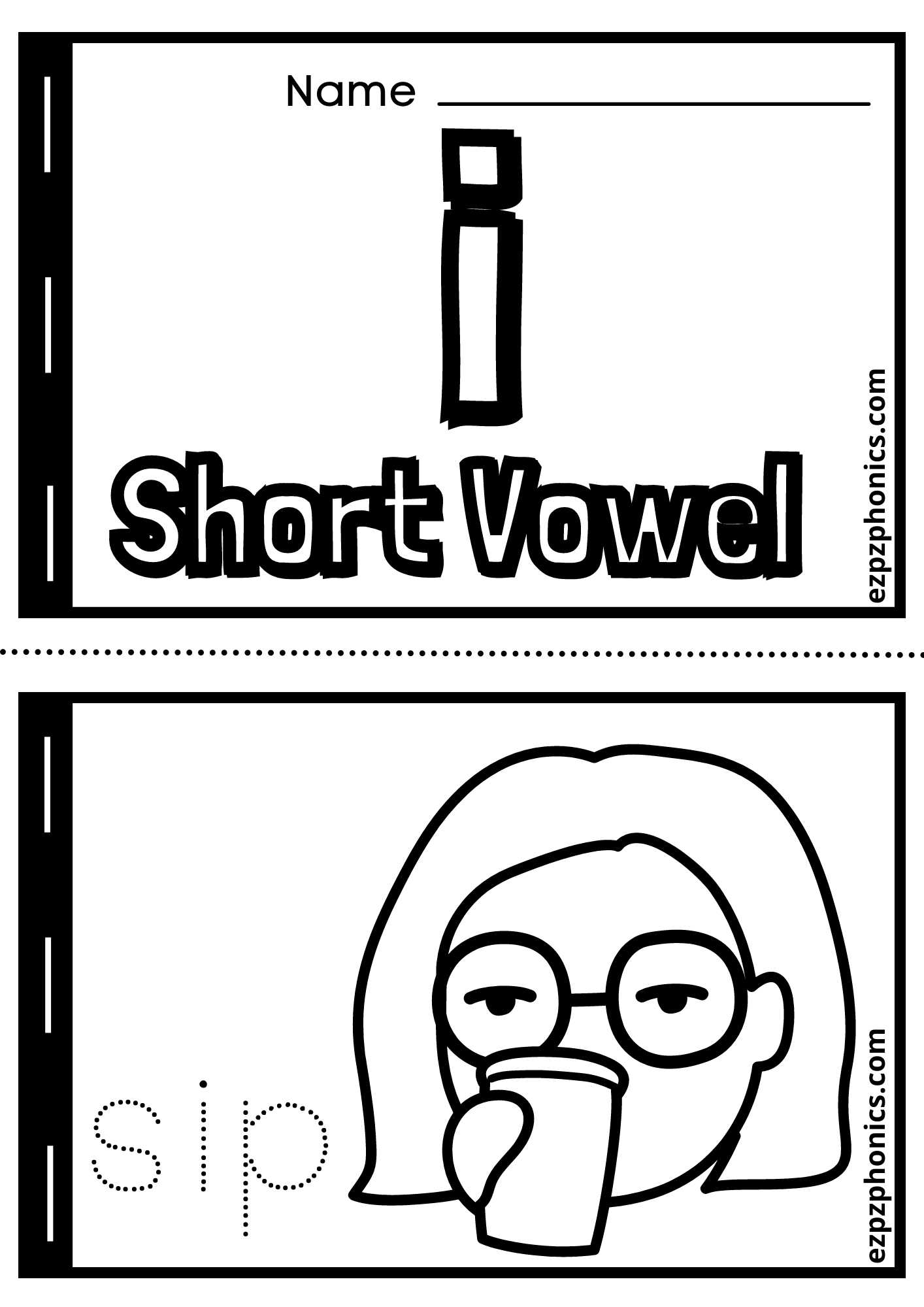 Coloring Books Short Vowel I